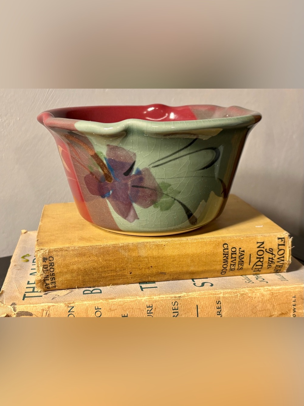 Signed Kent Follette Studio Art Pottery Wish Bowl